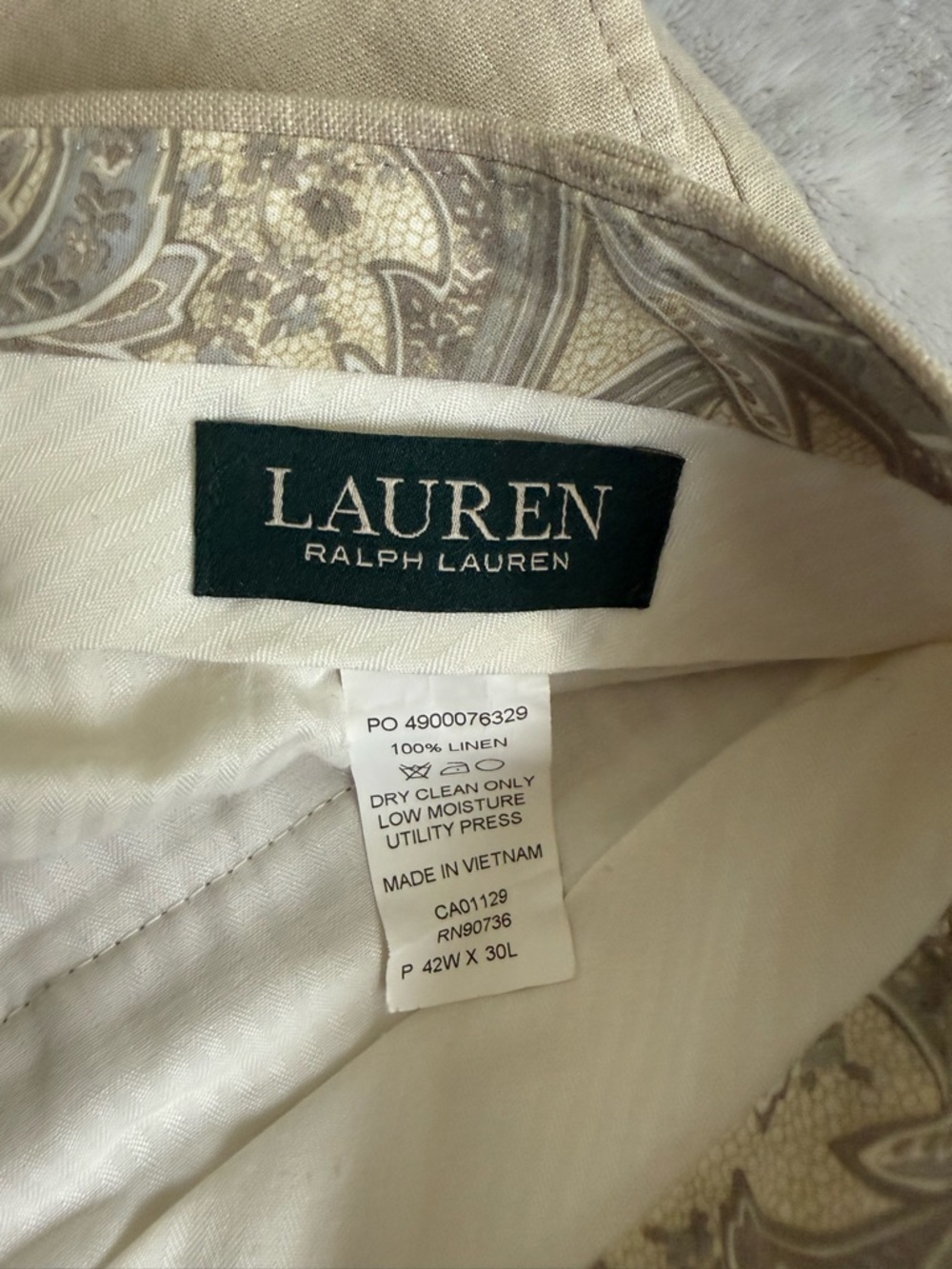 Ralph Lauren Beige Linen Dress Pants - Picture 3 of 6